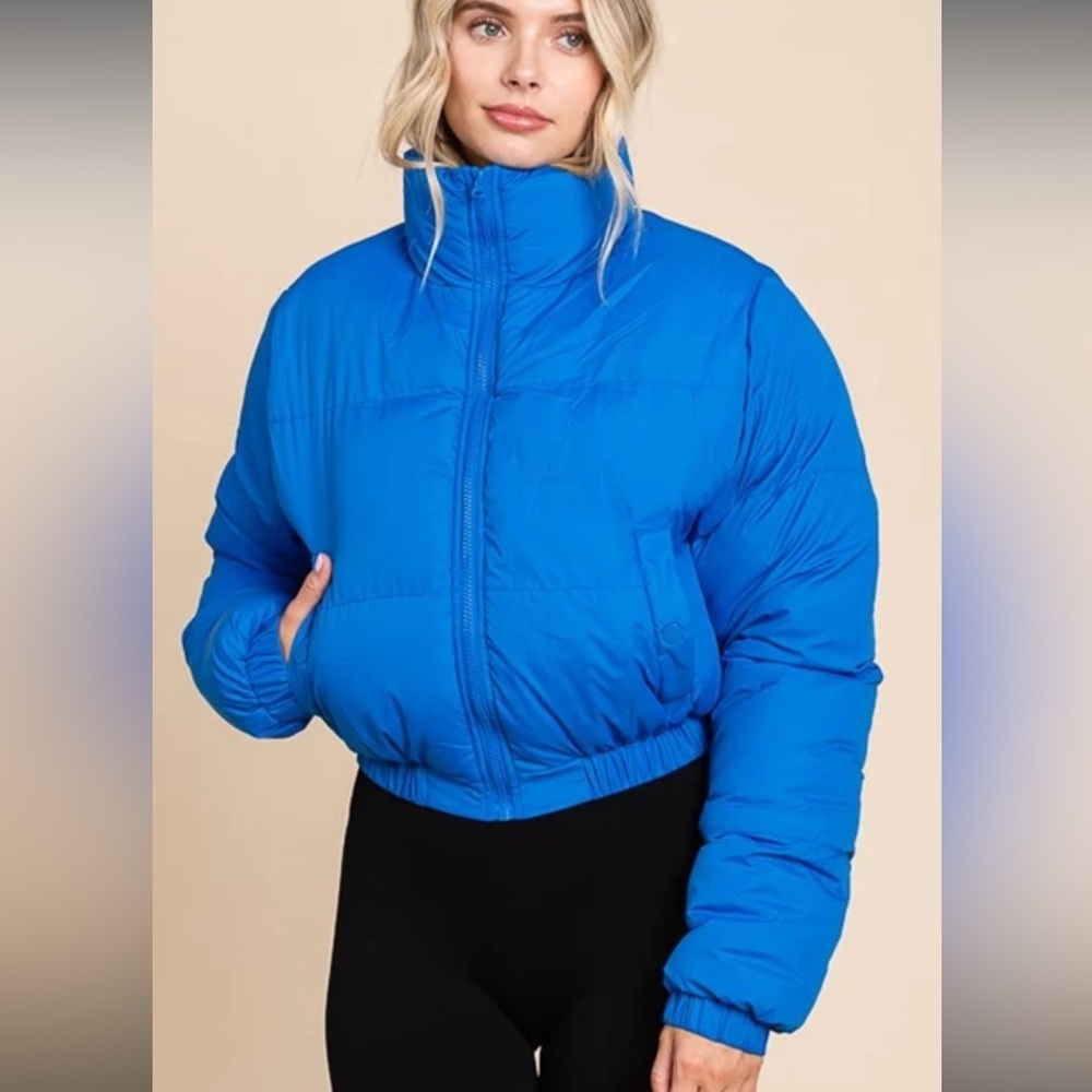 New Anwnd Vibrant Blue Women's Puffer Jacket